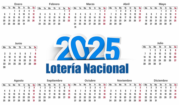 Calendario Sorteos Lotería Nacional 2025